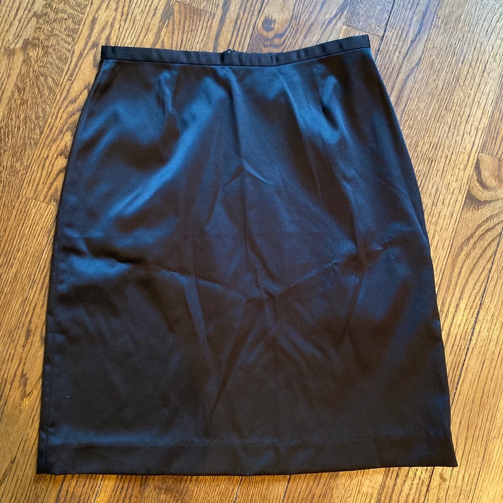 Silk-Like Black Mini Skirt